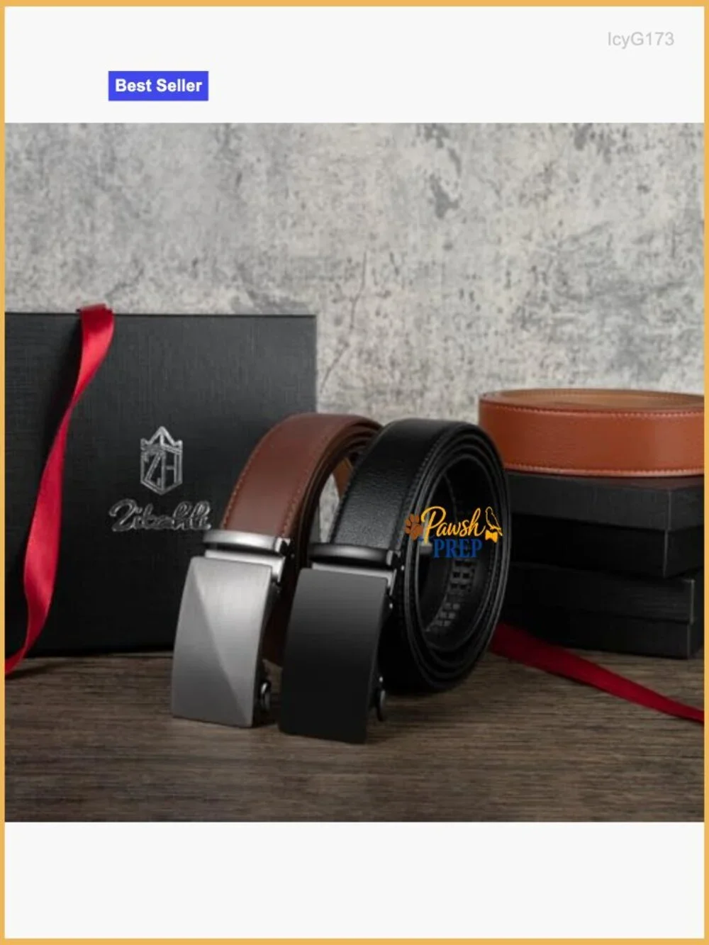 2 Pack Ratchet Belt for Men Trim to Fit Leather Dress Casual